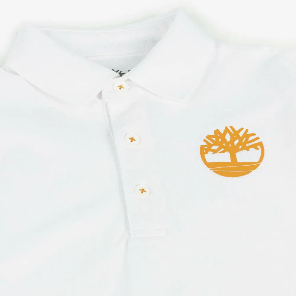 Timberland Tops*Boys White Cotton Polo Shirt