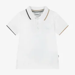 BOSS Tops*Boys White Cotton Polo Shirt
