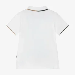 BOSS Tops*Boys White Cotton Polo Shirt