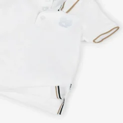 BOSS Tops*Boys White Cotton Polo Shirt