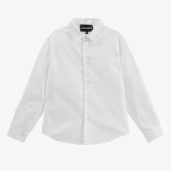 Emporio Armani Tops*Boys White Cotton Shirt
