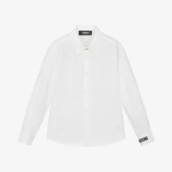 Versace Tops*Boys White Cotton Shirt