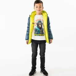 Boboli Tops*Boys White Cotton Slogan Monkey Top