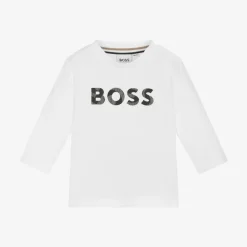BOSS Tops*Boys White Cotton Top