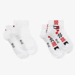 Tommy Hilfiger Socks*Boys White Cotton Trainer Socks (2 Pack)