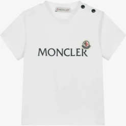 Moncler Enfant Tops*Boys White Cotton T-Shirt