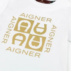 AIGNER Tops*Boys White Cotton T-Shirt