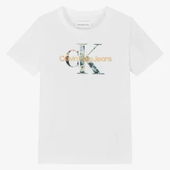 Calvin Klein Tops*Boys White Cotton T-Shirt