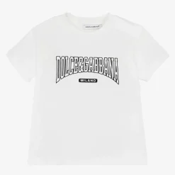 Dolce amp; Gabbana Tops*Boys White Cotton T-Shirt