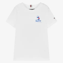 Tommy Hilfiger Tops*Boys White Cotton T-Shirt