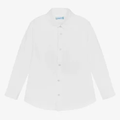 Mayoral Tops*Boys White Cotton Twill Shirt