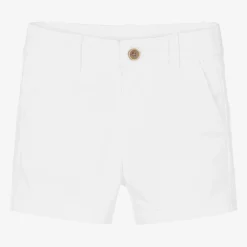 Mayoral Shorts*Boys White Cotton Twill Shorts