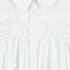 Sarah Louise Outfit Sets*Boys White Hand-Smocked Buster Suit