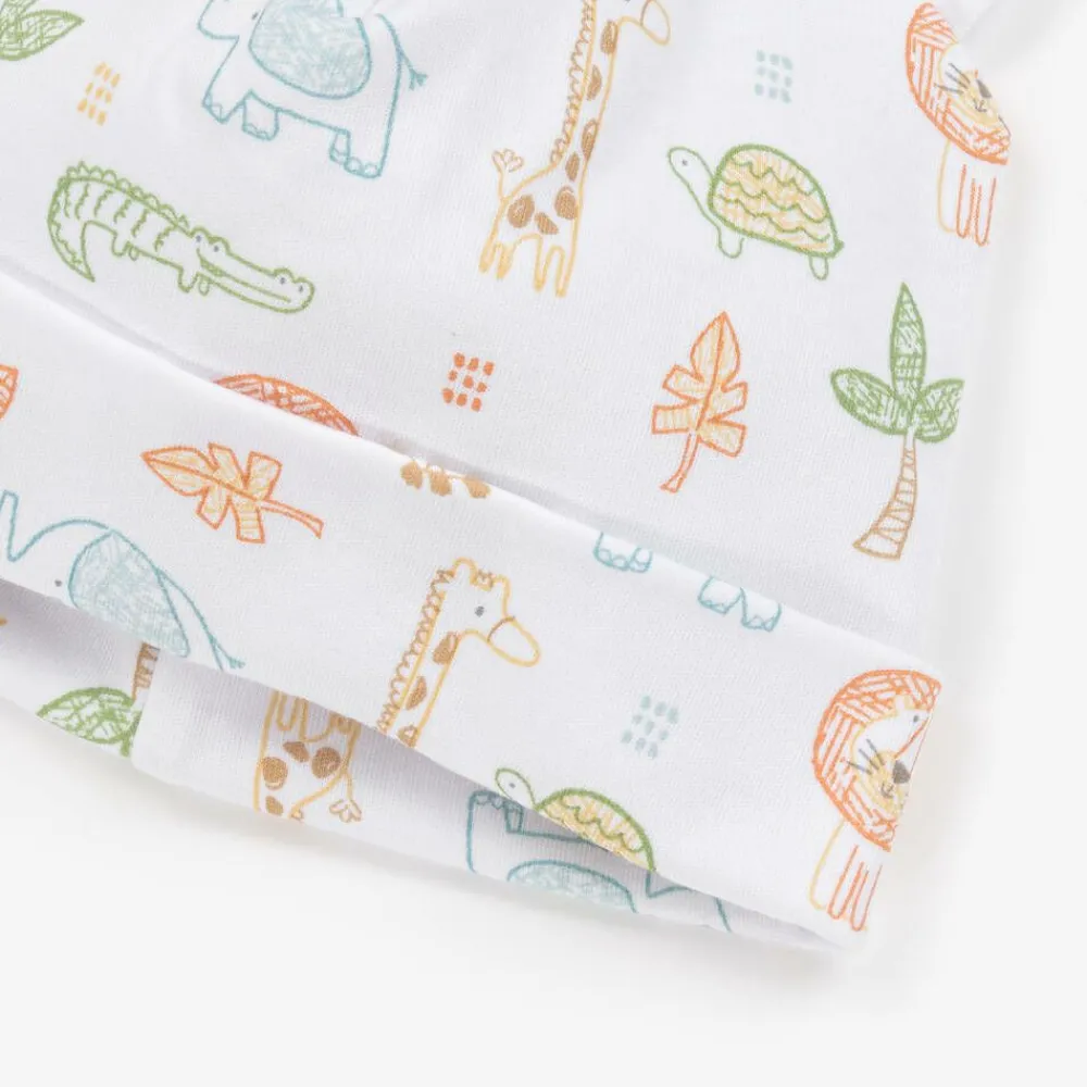 Kissy Kissy Hats|Hats*Boys White Jungle Adventure Pima Cotton Hat
