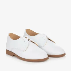 Childrens Classics Traditional Shoes|Brogues*Boys White Leather Shoes