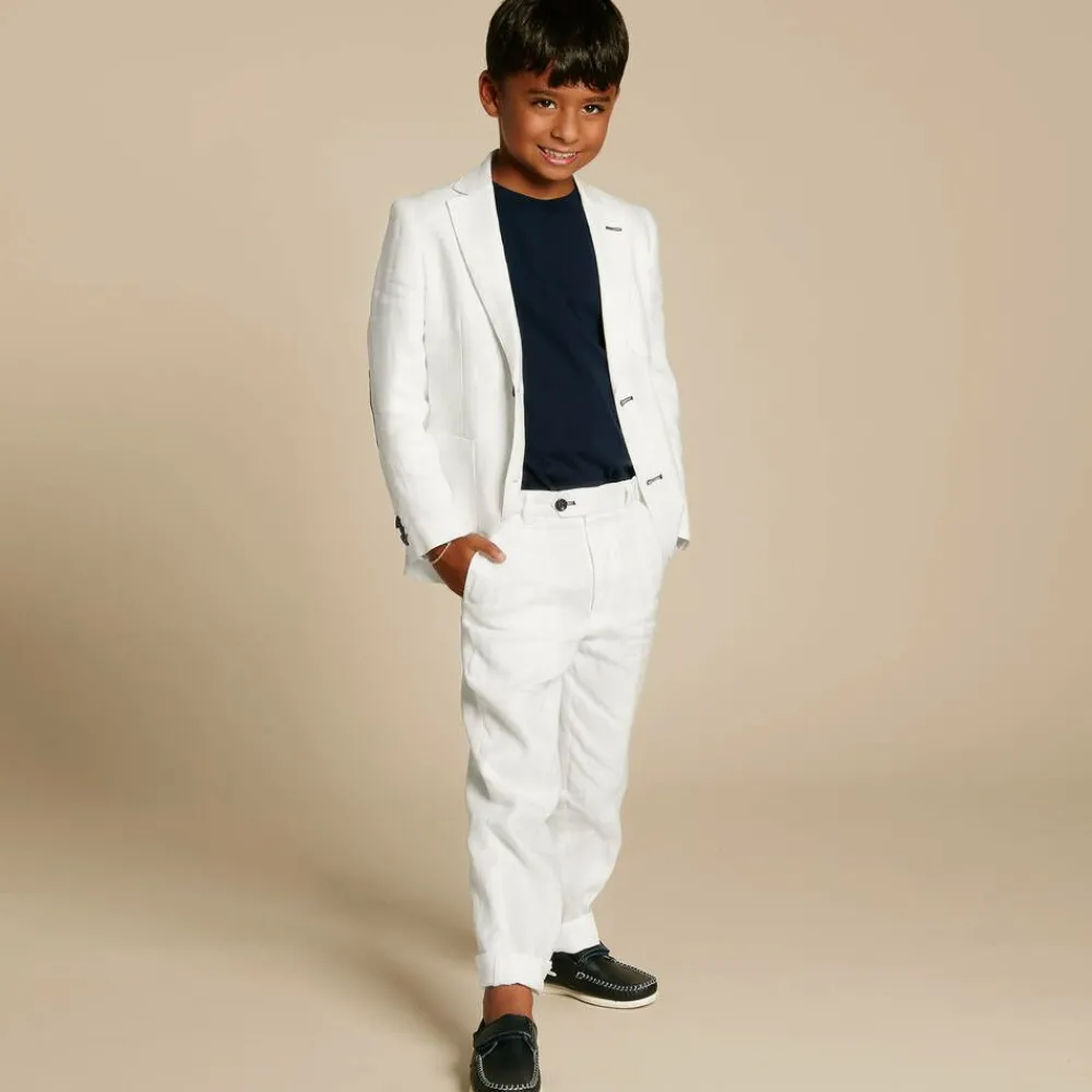 Romano Suits*Boys White Linen & Cotton Suit