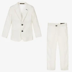 Romano Suits*Boys White Linen & Cotton Suit