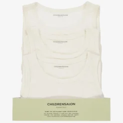 Childrensalon Essentials Underwear*Boys White Organic Cotton Vests (3 Pack)