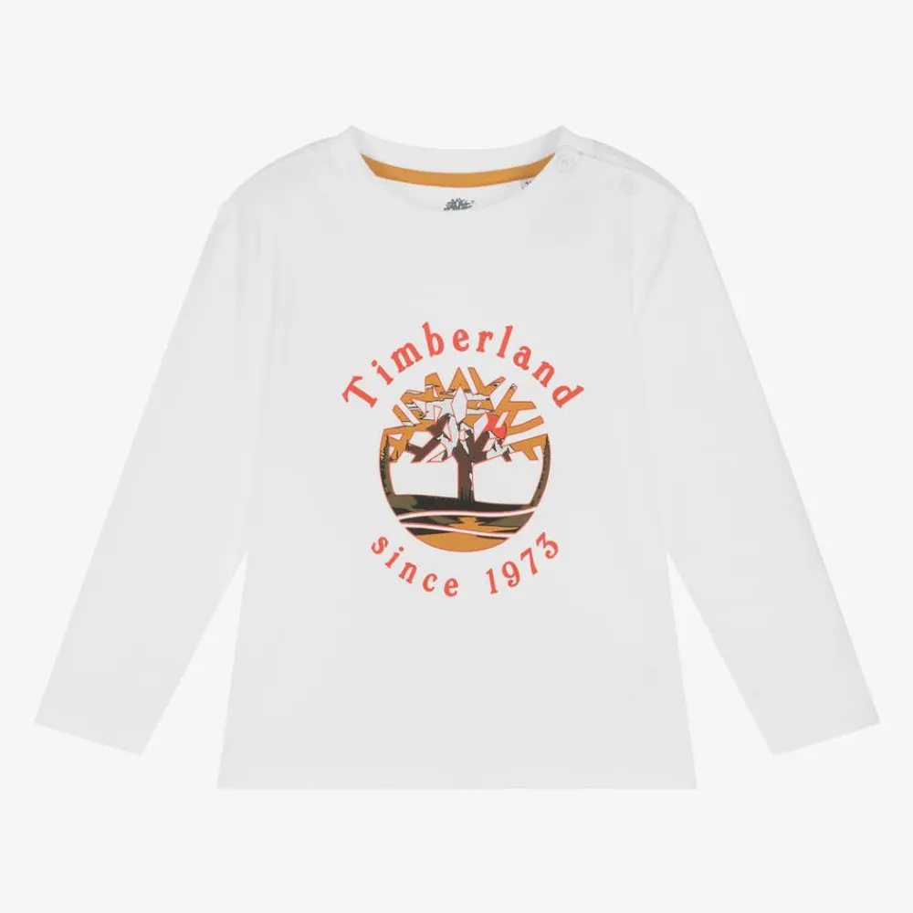 Timberland Tops*Boys White Organic Cotton Top