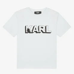 KARL LAGERFELD KIDS Tops*Boys White Organic Cotton T-Shirt