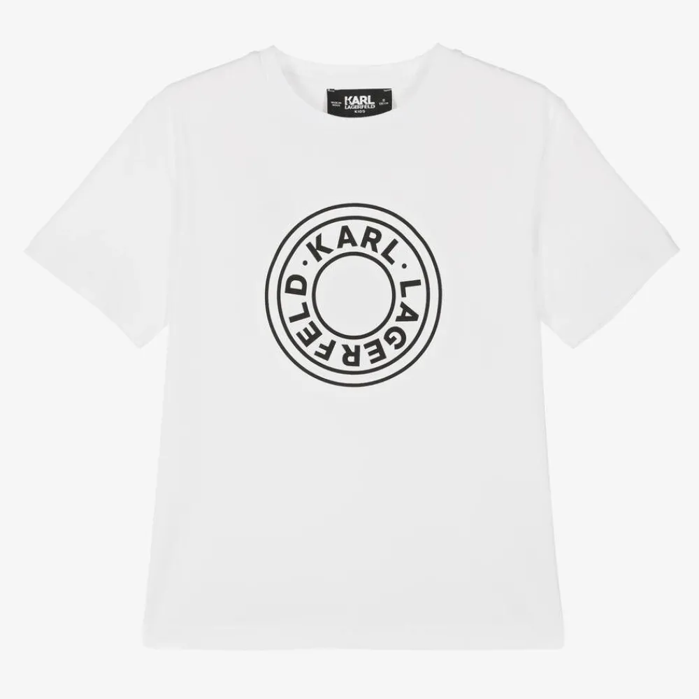 KARL LAGERFELD KIDS Tops*Boys White Organic Cotton T-Shirt