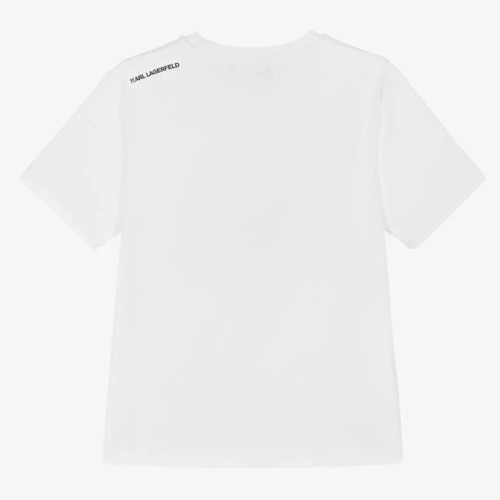 KARL LAGERFELD KIDS Tops*Boys White Organic Cotton T-Shirt