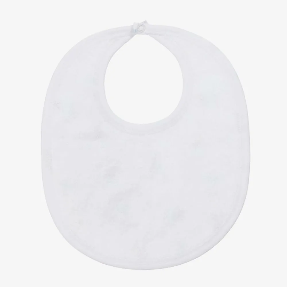 Kissy Kissy Feeding Accessories*Boys White Pima Cotton Playground Pups Bib