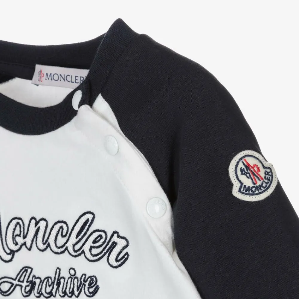 Moncler Enfant Tops*Boys White Raglan Sleeve Top