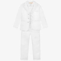 Childrensalon Occasions Suits*Boys White Satin 5-Piece Suit