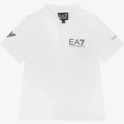 EA7 Emporio Armani Activewear*Boys White Ventus7 Sports Polo Shirt