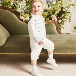 Beatrice amp; George Suits*Boys White Viscose Military Shorts Suit