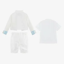 Beatrice amp; George Suits*Boys White Viscose Military Shorts Suit