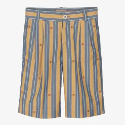 Gucci Shorts*Boys Yellow & Blue Striped Cotton Shorts