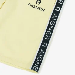 AIGNER Shorts*Boys Yellow Cotton Logo Tape Shorts