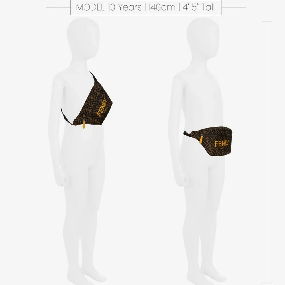 Fendi Bags*Brown & Yellow FF Belt Bag (23cm)