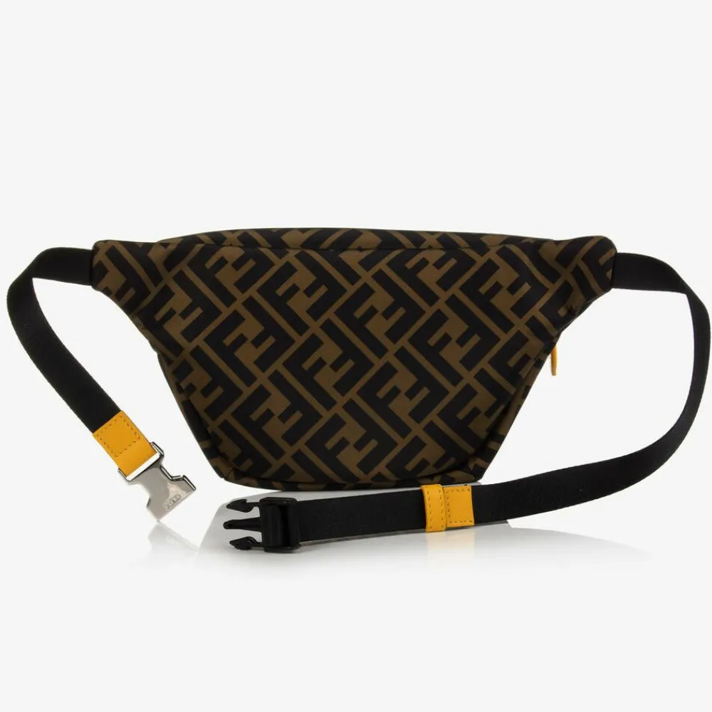 Fendi Bags*Brown & Yellow FF Belt Bag (23cm)