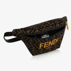 Fendi Bags*Brown & Yellow FF Belt Bag (23cm)