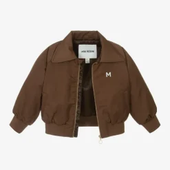 Mini Rodini Coats & Jackets|Coats & Jackets*Brown Cat Print Bomber Jacket