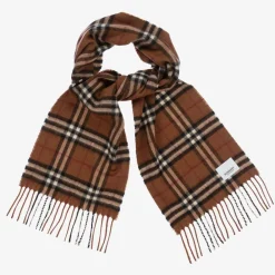 Burberry Scarves|Scarves*Brown Checked Cashmere Scarf DarkBirchBrown
