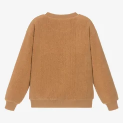 Moschino Kid-Teen Tops*Brown Cotton Fleece Teddy Bear Sweatshirt