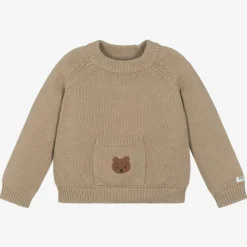 Donsje Tops|Tops*Brown Cotton Teddy Bear Sweater Hazelnut