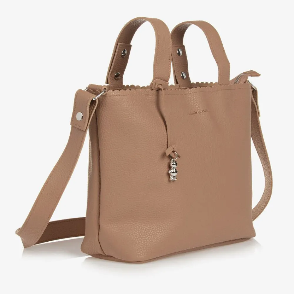 Pasito a Pasito Gifts*Brown Faux Leather Baby Organiser Bag (30cm)