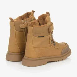 Mayoral Boots*Brown Faux Leather Waterproof Boots