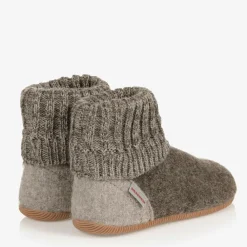 Giesswein Slippers|Slippers*Brown Felted Wool Slippers