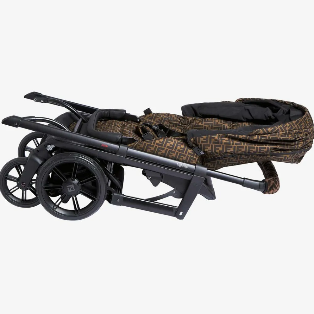 Fendi Strollers*Brown FF Logo Stroller
