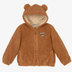 Moschino Baby Coats & Jackets*Brown Hooded Teddy Fleece Jacket