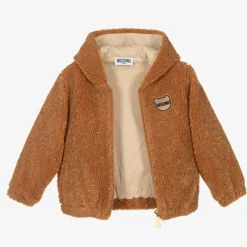 Moschino Baby Coats & Jackets*Brown Hooded Teddy Fleece Jacket
