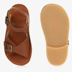 Young Soles Sandals|Sandals*Brown Leather Buckle Sandals