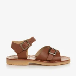 Young Soles Sandals|Sandals*Brown Leather Buckle Sandals