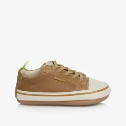 Tip Toey Joey Trainers|Trainers*Brown Leather First Walker Trainers